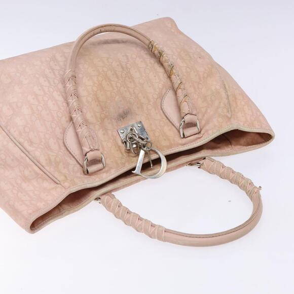 DIOR Trotter Canvas Tote Bag Pink Silver - Picture 6 of 12